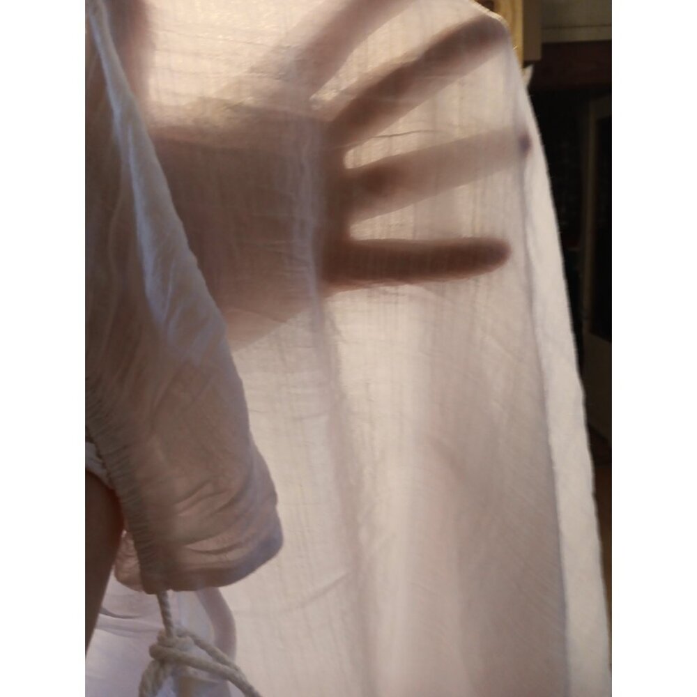 Unique Spectrum Womens Plus 3X Top Off Shoulder Smocked Sheer Peasant Lace NWT - Picture 9 of 10